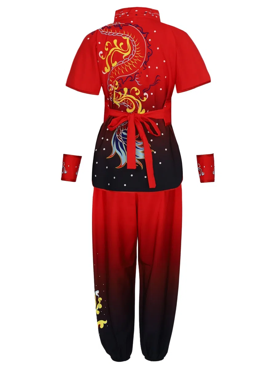 dPois Costume Kung Fu Enfants Garçons Filles Arts Martiaux Vêtements Unisexe Uniformes Traditionnels Chinois Tai Chi Chinois Ensembles 3-16 Ans
